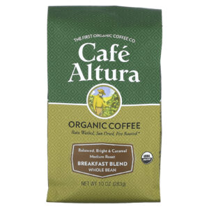 Cafe Altura Café Orgânico Mistura para Café da Manhã Feijão Integral Torra Média 283 g (10 oz)