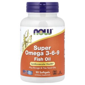 NOW Foods Óleo de Peixe Super Ômega-3-6-9 90 Cápsulas Softgel