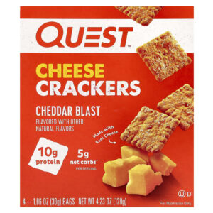 Quest Nutrition Bolachas de Queijo Explosão de Cheddar 4 Sacos 30 g (106 oz) Cada