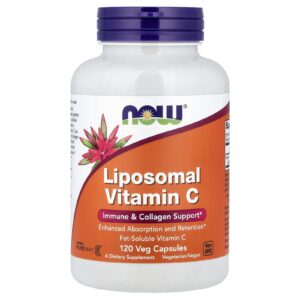 NOW Foods Vitamina C Lipossomal 120 Cápsulas Vegetais (05 g por Cápsula)
