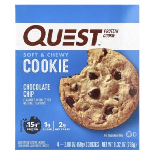 Quest Nutrition Cookie de Proteína Lascas de Chocolate Pacote com 4 59 g (208 oz) Cada