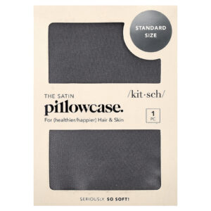 Kitsch A Fronha de Cetim Tamanho Padrão Carvão 1 Fronha