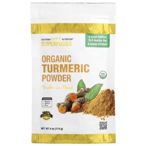 California Gold Nutrition Superfoods Cúrcuma Orgânica em Pó 114 g (4 oz)