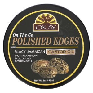 Okay Pure Naturals Bordas Polidas com Óleo de Rícino Jamaicano Preto 59 ml (2 oz)