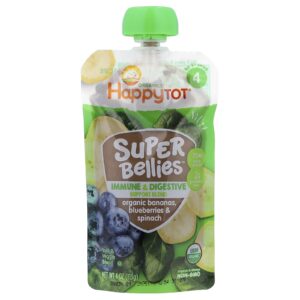 Happy Family Organics Happy Tot® Super Bellies™ A Partir de 2 Anos Bananas Orgânicas Mirtilos e Espinafre 113 g (4 oz)