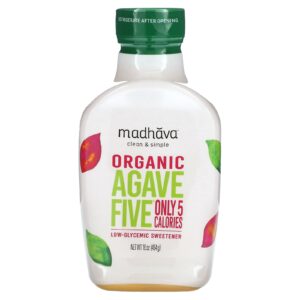 Madhava Agave Cinco Orgânico Adoçante de Baixo Nível Glicêmico 454 g (16 oz)