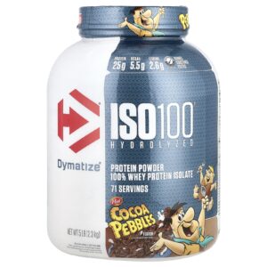 Dymatize ISO100® Hidrolisado 100% de Isolado de Proteína Whey Pedras de Cacau 23 kg (5 lb)