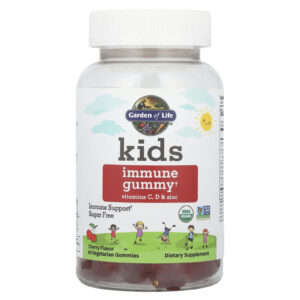 Garden of Life Kids Immune Gummy + Vitamin C D & Zinc Cherry 60 Vegetarian Gummies