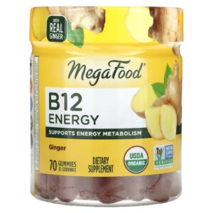 MegaFood Energia B12 Gengibre 70 Gomas