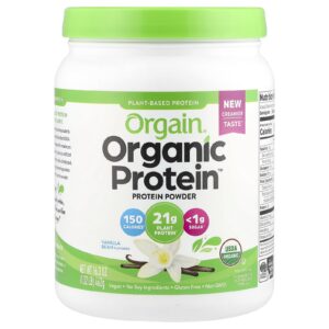 Orgain Proteína Orgânica em Pó À Base de Plantas Feijão de Baunilha 462 g (102 lb)