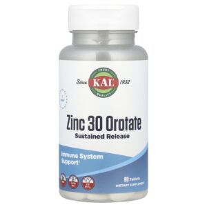 KAL Orotate de Zinco 30 Liberação Gradual 30 mg 90 Comprimidos