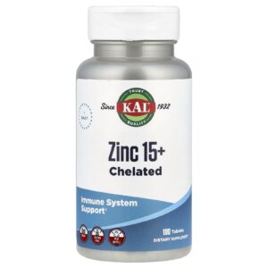 KAL Zinco 15+ com Betaína HCL e Oligoelementos 100 Comprimidos