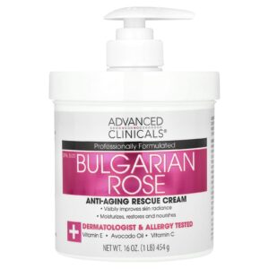 Advanced Clinicals Creme de Resgate Antienvelhecimento Rosa da Búlgara 454 g (16 oz)