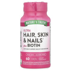 Natures Truth Ultra Hair Skin & Unails Plus Biotin 60 Cápsulas Revestidas