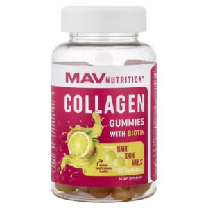 MAV Nutrition Gomas de Colágeno com Biotina Limão Doce 60 Gomas
