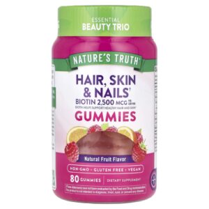 Natures Truth Cabelos Pele e Unhas Frutas Naturais 80 Gomas