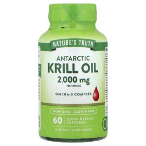 Natures Truth Óleo de Krill Antártico 60 Cápsulas Softgel de Liberação Rápida (1.000 mg por Cápsulas Softgel)