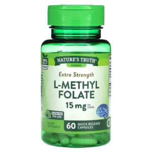 Natures Truth L-metilfolato 60 Cápsulas de Liberação Rápida (75 mg por Cápsula)