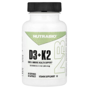 NutraBio D3 + K2 60 Cápsulas