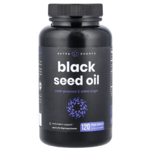 NutraChamps Óleo de Black Seed 120 Cápsulas Vegetais