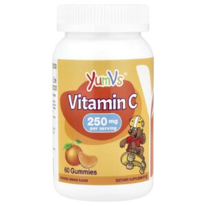 YumVs Infantil Gomas de Vitamina C Sabor Delicioso de Laranja 250 mg 60 Gomas