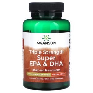 Swanson Super EPA e DHA de Força Tripla 900 mg 60 Cápsulas Softgel