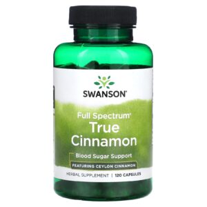 Swanson True Canela de Espectro Completo 120 Cápsulas (300 mg por Cápsula)