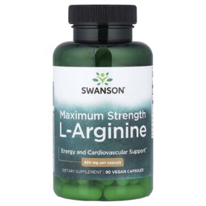 Swanson L-Arginina Potência Máxima 850 mg 90 Cápsulas Veganas