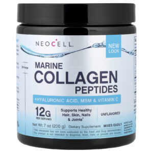 NeoCell Peptídeos de Colágeno Marinho + Ácido Hialurônico MSM e Vitamina C Sem Sabor 200 g (7 oz)