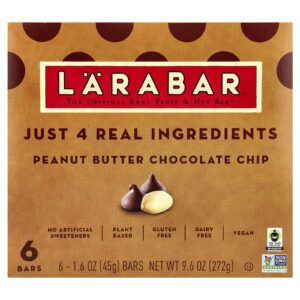 Larabar The Original Real Fruit & Nut Bar™ Manteiga de Amendoim e Gotas de Chocolate 6 Barras 45 g (16 oz) Cada