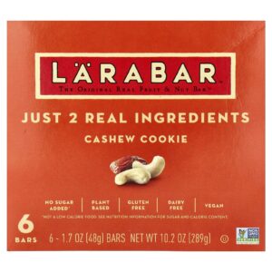 Larabar Barra de Frutas e Nozes Real Cookie de Castanha-de-Caju 6 Barras 48 g (17 oz) Cada