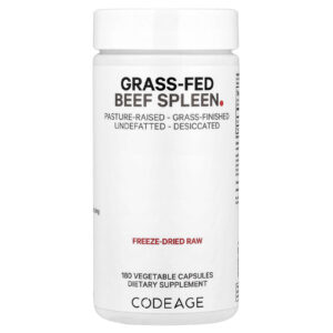Codeage Baço de Gado Criado no Pasto 180 Cápsulas Vegetais (500 mg por Cápsula)