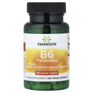 Swanson Vitamina B6 Piridoxina 100 mg 100 Cápsulas Veganas