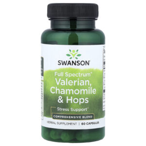 Swanson Valeriana Camomila e Lúpulo Full Spectrum® 60 Cápsulas