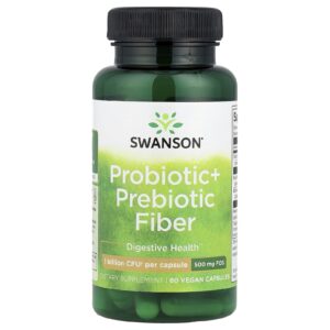 Swanson Probiótico + Fibra Prebiótica 60 Cápsulas Veganas