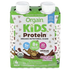 Orgain Kids Protein™ Shake Nutricional Orgânico Chocolate 4 Unidades 244 ml (825 fl oz) Cada