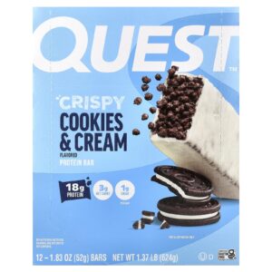 Quest Nutrition Barra de Proteína Biscoitos Crocantes e Creme 12 Barras 52 g (183 oz) Cada