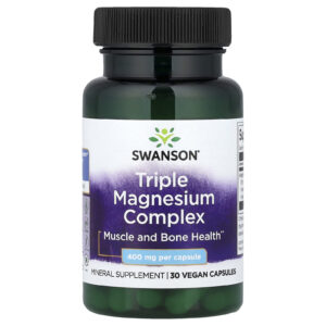Swanson Complexo de Magnésio Triplo 400 mg 30 Cápsulas Veganas