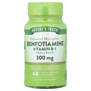 Natures Truth Benfotiamina 300 mg 60 Cápsulas de Liberação Rápida