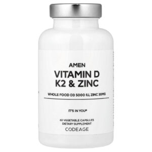 Codeage Amen Vitamina D K2 e Zinco 60 Cápsulas Vegetais