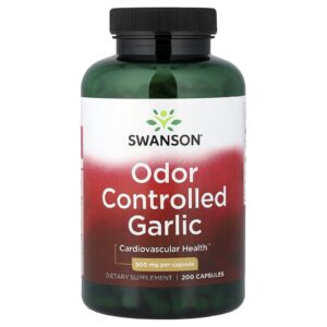 Swanson Alho com Odor Controlado 500 mg 200 Cápsulas