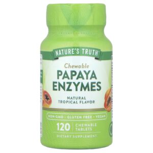 Natures Truth Enzimas de Mamão Mastigáveis Natural Tropical 120 Comprimidos Mastigáveis
