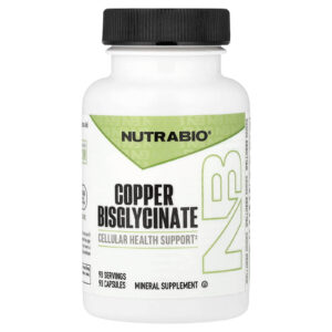 NutraBio Bisglicinato Cúprico 90 Cápsulas (3 mg por Cápsula)