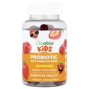 Lifeable Probiótico para Crianças com Gomas de Fibra Prebiótica Fruto Silvestre 60 Gomas
