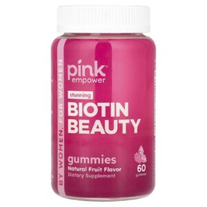 Pink Gomas de Biotina Beauty Frutas Naturais 60 Gomas
