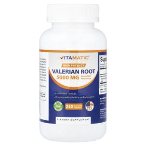 Vitamatic Raiz de Valeriana Alta Potência 240 Cápsulas Vegetais (250 mg por Cápsula)
