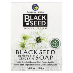 Amazing Herbs Semente Negra Cuidados com o Corpo Sabonete em Barra de Glicerina Vegetal 120 g (425 oz)