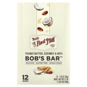 Bobs Red Mill Bobs Bar™ Manteiga de Amendoim Coco e Aveia 12 Barras 50 g (176 oz) Cada
