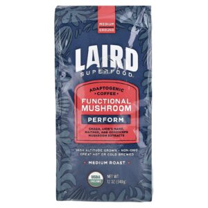 Laird Superfood Café Funcional com Cogumelos Performance Moído Torra Média 340 g (12 oz)