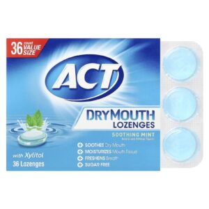 ACT Pastilhas para boca seca com xilitol Menta calmante 36 pastilhas
